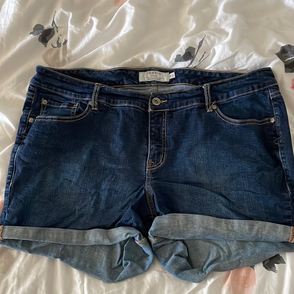 Torrid Dark Wash Jean Shorts